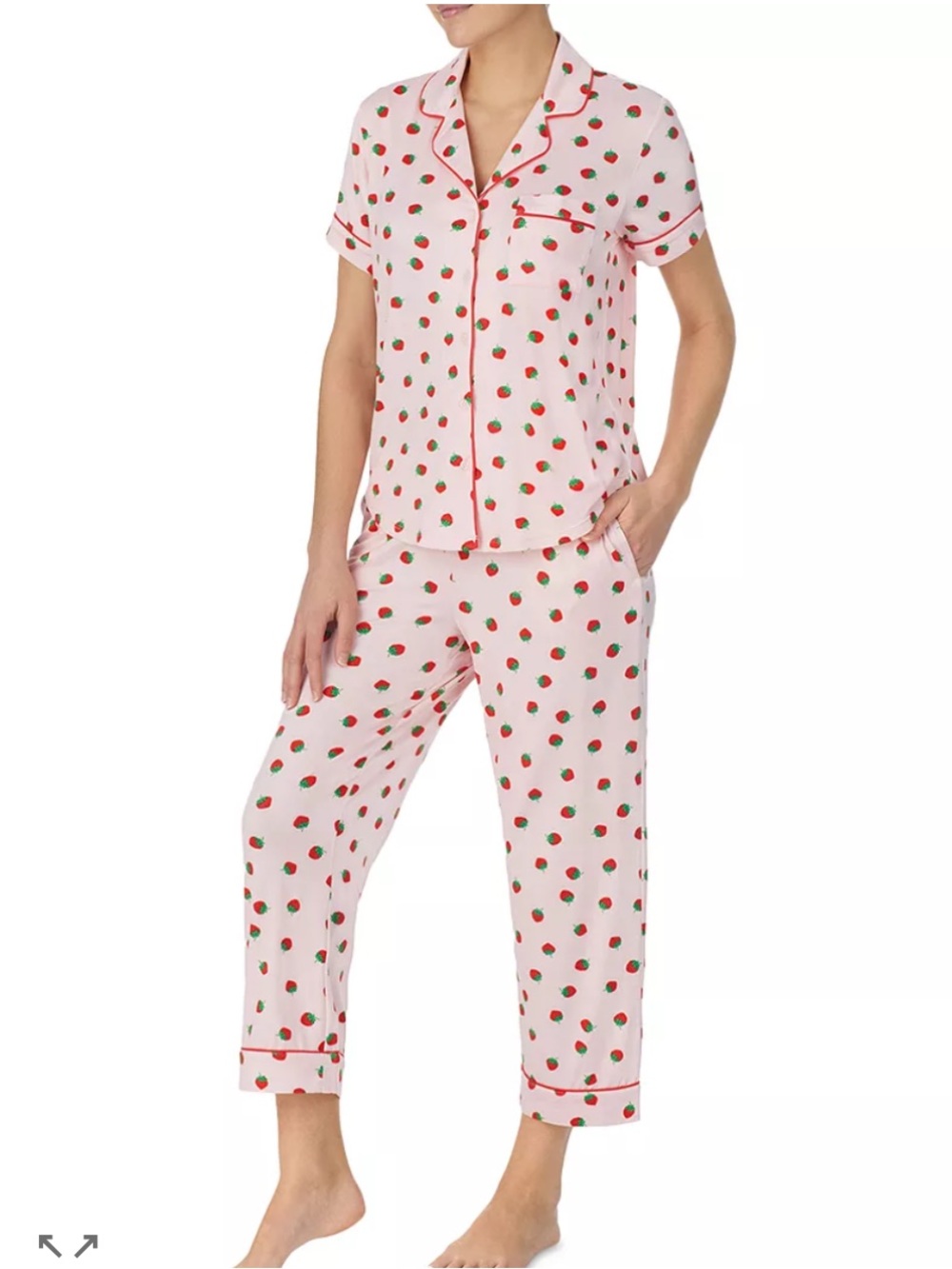 NWT Kate Spade New York Scattered Strawberries Pajama Set size small summer